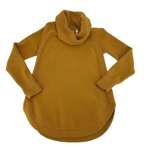 Moth by Anthropologie turtleneck sweater size small mustard yellow rayon soft